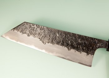 Kisuke Aogami 1 Sanmaiuchi Tsuchime Kurouchi Wa-Bunka 198mm orange stabilisiert/Bffelhorn Nr.2