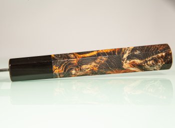 Hatsukokoro Ryuhyo KurozomeSG2 Damascus Wa-Bunka 175mm orange stabilisiert/Bffelhorn