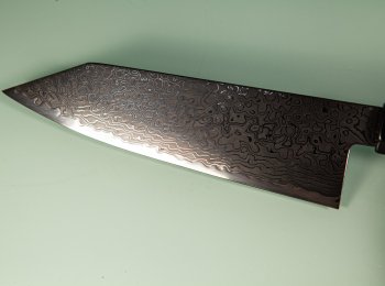 Hatsukokoro Ryuhyo KurozomeSG2 Damascus Wa-Bunka 175mm orange stabilisiert/Bffelhorn