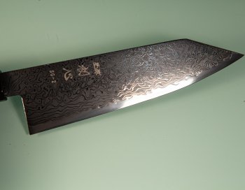 Hatsukokoro Ryuhyo KurozomeSG2 Damascus Wa-Bunka 175mm orange stabilisiert/Bffelhorn