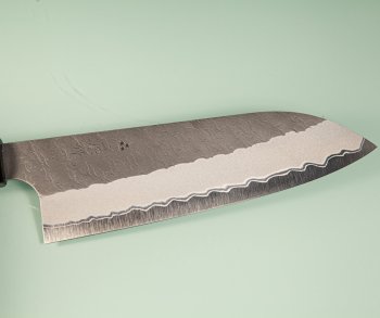 Nigara AS Satin Tsuchime Wa-Santoku 170mm orange stabilisiert/Bffelhorn