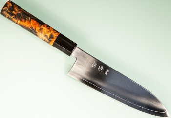Hatsukokoro Ginsou Silver3 Wa-Santoku 175mm orange stabilisiert/Bffelhorn