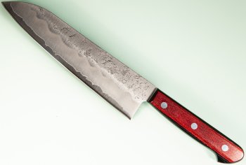 Tsunehisa Ginsan Nashiji Santoku 185mm rot/schwarz