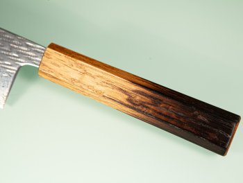 Tsunehisa AUS10 Nawame Damascus Wa-Santoku 170mm burnt Oak