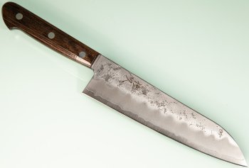Tsunehisa Ginsan Nashiji Santoku 185mm braun