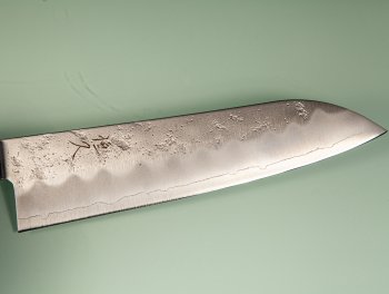 Tsunehisa Ginsan Nashiji Santoku 185mm braun