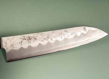 Tsunehisa Ginsan Nashiji Santoku 185mm braun