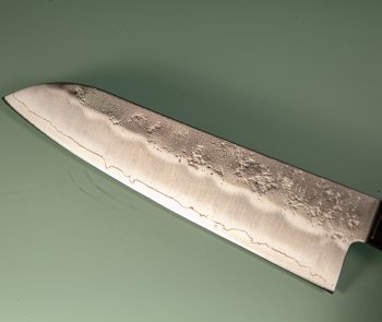 Tsunehisa Ginsan Nashiji Santoku 185mm braun