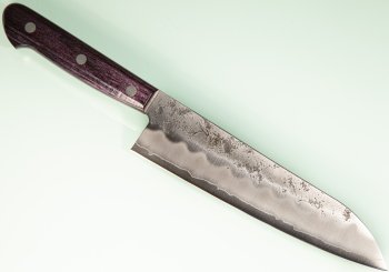 Tsunehisa Ginsan Nashiji Santoku 185mm violett