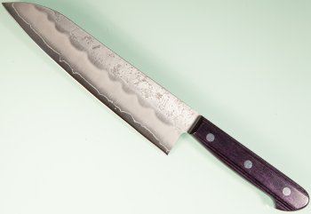 Tsunehisa Ginsan Nashiji Santoku 185mm violett
