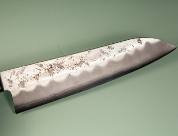Tsunehisa Ginsan Nashiji Santoku 185mm violett