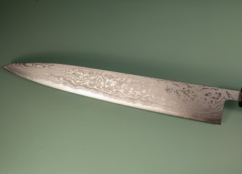 Shiro Kamo AS Damascus Wa-Sujihiki 275mm Walnuss/Ahorn/Ebenholz