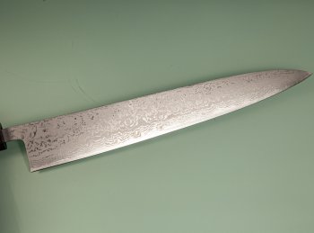Shiro Kamo AS Damascus Wa-Sujihiki 275mm Walnuss/Ahorn/Ebenholz