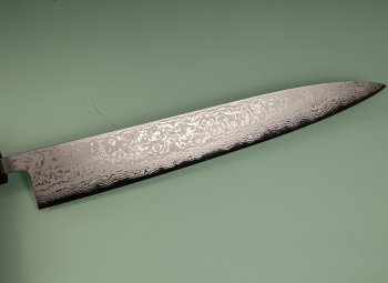Shiro Kamo AS Damascus Wa-Sujihiki 275mm Walnuss/Ahorn/Ebenholz