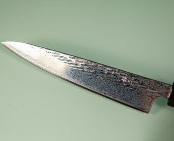 Tsunehisa AUS10 Nawame Damascus Wa-Petty 135mm Ebony/Buffalo