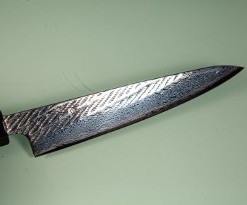 Tsunehisa AUS10 Nawame Damascus Wa-Petty 135mm Ebony/Buffalo