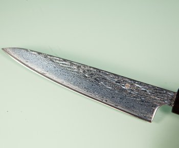 Tsunehisa AUS10 Nawame Damascus Wa-Petty 135mm Ebony/Buffalo