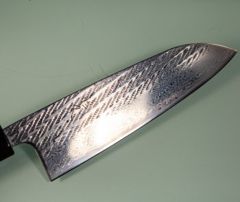 Tsunehisa AUS10 Nawame Damascus Wa-Santoku 170mm Ebony/Buffalo