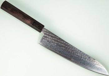 Tsunehisa AUS10 Nawame Damascus Wa-Gyuto 210mm Ebony/Buffalo