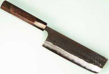Yamamoto AS Tsuchi Kuro Damascus Wa-Nakiri 165mm