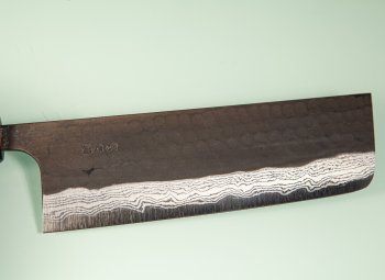 Yamamoto AS Tsuchi Kuro Damascus Wa-Nakiri 165mm