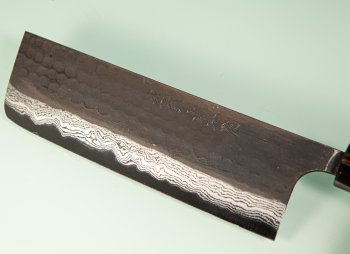 Yamamoto AS Tsuchi Kuro Damascus Wa-Nakiri 165mm