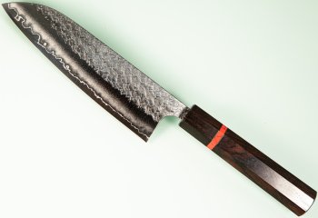 Yoshimi Kato SG2 Minamo Wa-Santoku 170mm Ebony/red