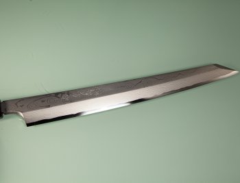 Aoki Seiryu Damascus Kengata Yanagiba 270mm mit Scheide