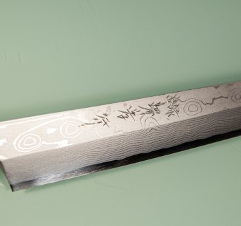 Aoki Seiryu Damascus Kengata Yanagiba 300mm mit Scheide