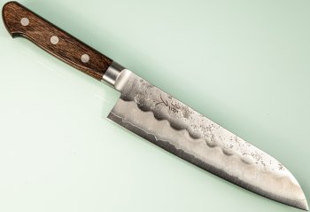Tsunehisa Ginsan Bolster Nashiji Santoku 185mm braun