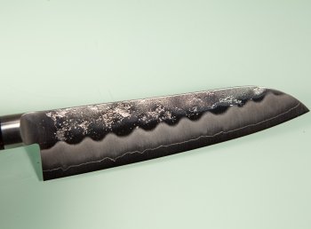 Tsunehisa Ginsan Bolster Nashiji Santoku 185mm braun