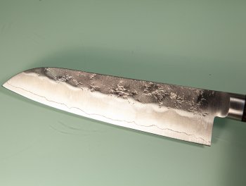 Tsunehisa Ginsan Bolster Nashiji Santoku 185mm braun