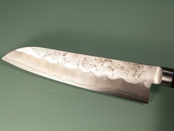 Tsunehisa Ginsan Bolster Nashiji Santoku 185mm braun