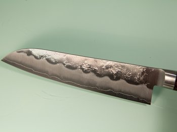 Tsunehisa Ginsan Bolster Nashiji Santoku 185mm braun