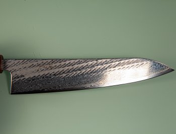 Tsunehisa AUS10 Nawame Damascus Wa-Gyuto 215mm burnt Oak
