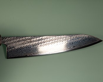 Tsunehisa AUS10 Nawame Damascus Wa-Gyuto 215mm burnt Oak