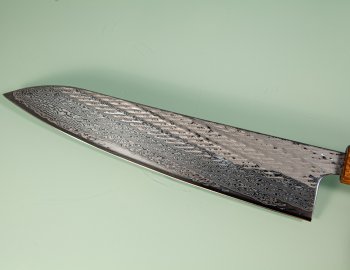 Tsunehisa AUS10 Nawame Damascus Wa-Gyuto 215mm burnt Oak
