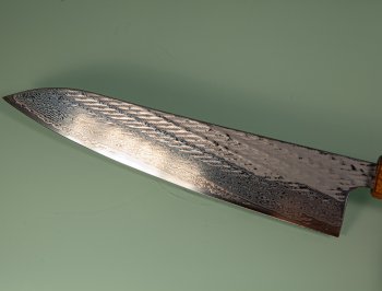 Tsunehisa AUS10 Nawame Damascus Wa-Gyuto 215mm burnt Oak