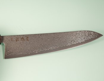 Hatsukokoro Hikari SLD Damascus Kurozome Wa-Gyuto 215mm Teak