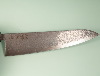 Hatsukokoro Hikari SLD Damascus Kurozome Wa-Gyuto 215mm Teak