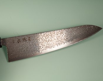 Hatsukokoro Hikari SLD Damascus Kurozome Wa-Gyuto 215mm Teak