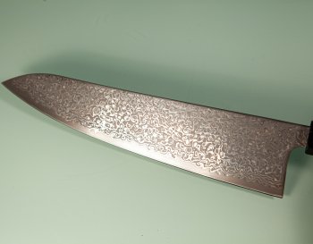 Hatsukokoro Hikari SLD Damascus Kurozome Wa-Gyuto 215mm Teak