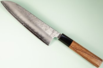 Hatsukokoro Ginrei Silver 3 Nashiji Wa-Santoku 170mm Teak