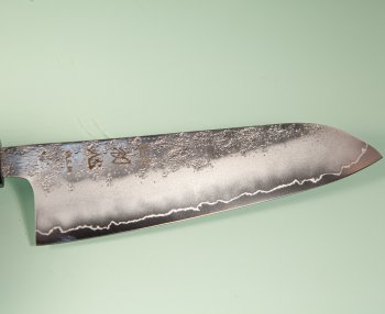 Hatsukokoro Ginrei Silver 3 Nashiji Wa-Santoku 170mm Teak