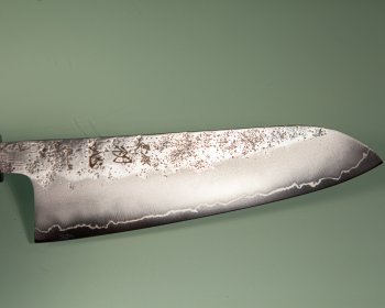 Hatsukokoro Ginrei Silver 3 Nashiji Wa-Santoku 170mm Teak