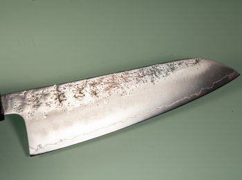 Hatsukokoro Ginrei Silver 3 Nashiji Wa-Santoku 170mm Ebony