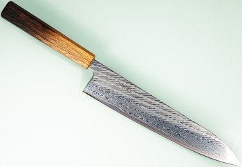 Tsunehisa AUS10 Nawame Damascus Wa-Gyuto 245mm burnt Oak