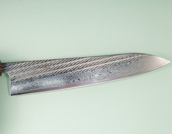 Tsunehisa AUS10 Nawame Damascus Wa-Gyuto 245mm burnt Oak