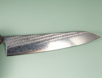 Tsunehisa AUS10 Nawame Damascus Wa-Gyuto 245mm burnt Oak