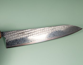 Tsunehisa AUS10 Nawame Damascus Wa-Gyuto 245mm burnt Oak